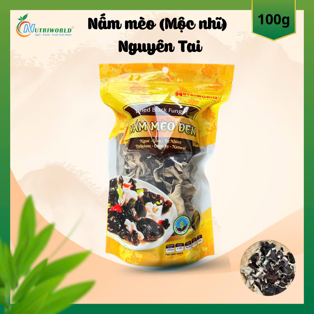 NUTRIWORLD - Nấm mèo đen nguyên tai (100g)